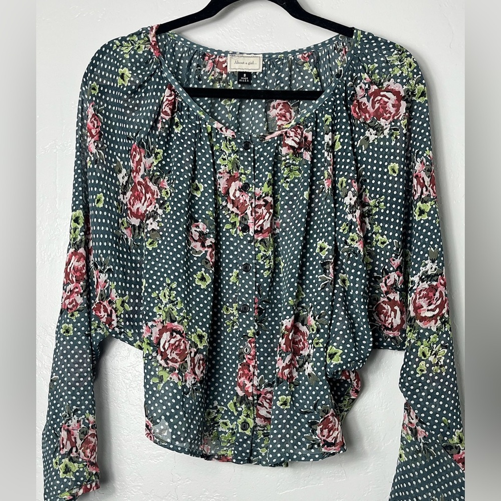 Floral Polka Dot Women's Top (Small)